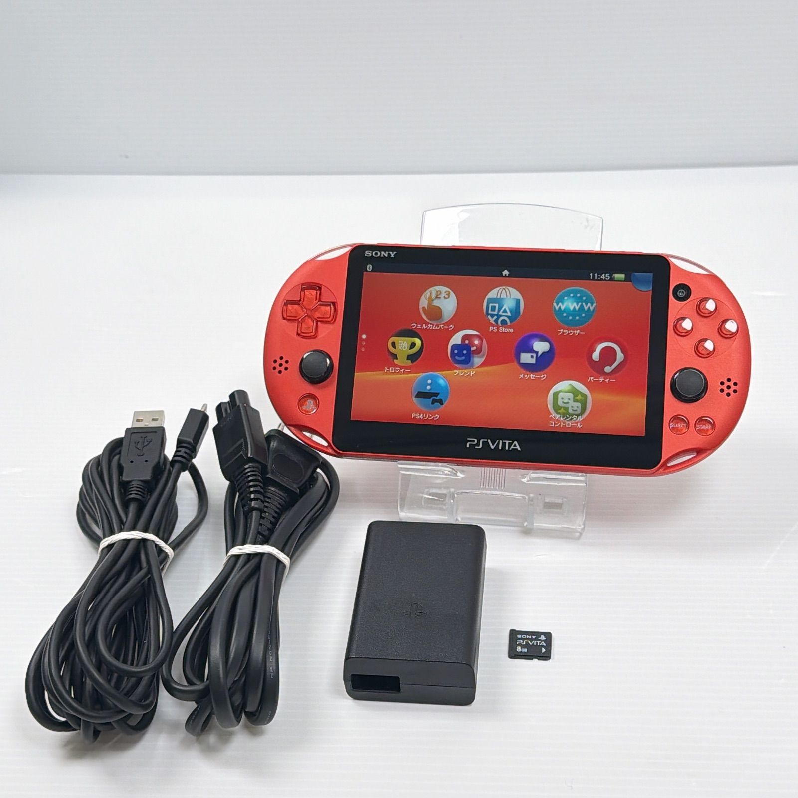 極美品 PSVITA PCH 2000 メタリックレッド PlayStation Vita 純正8GB