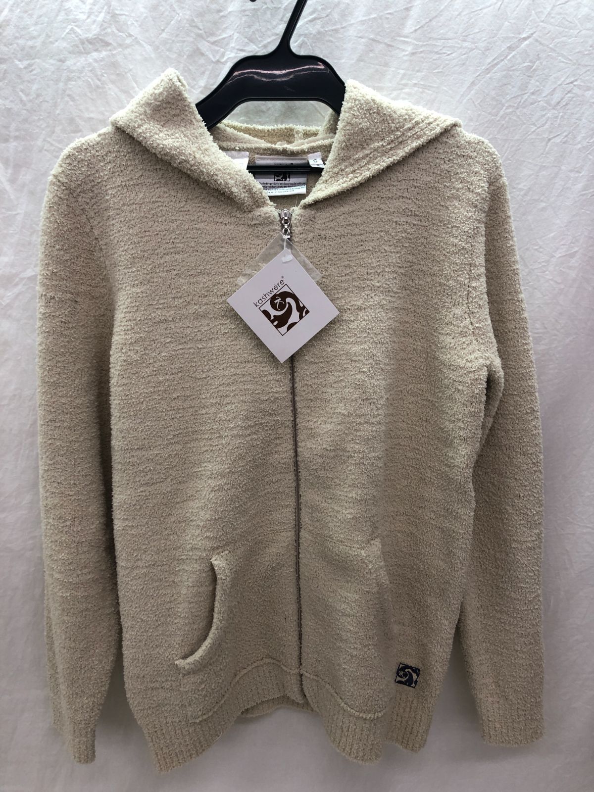 ♥品 Kashwere カシウエア フーディ ジップアップパーカー アイボリー Sサイズ