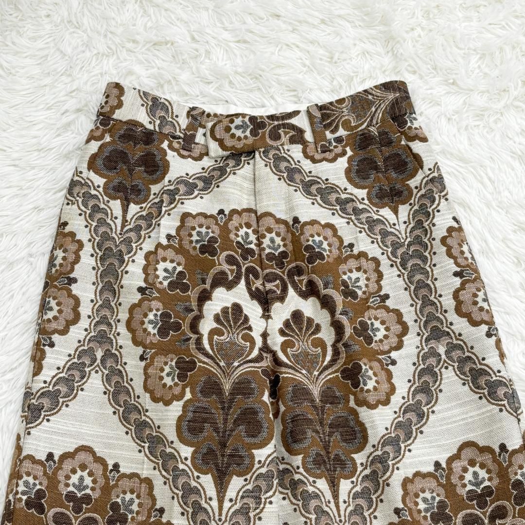 FUMIKA UCHIDA ジャガード柄パンツ 34 ブラウン