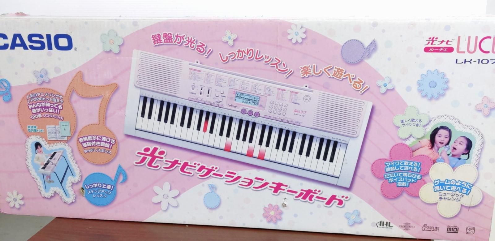中古品】CASIO カシオ 光ナビゲーションキーボード 61鍵盤 ピンク LK