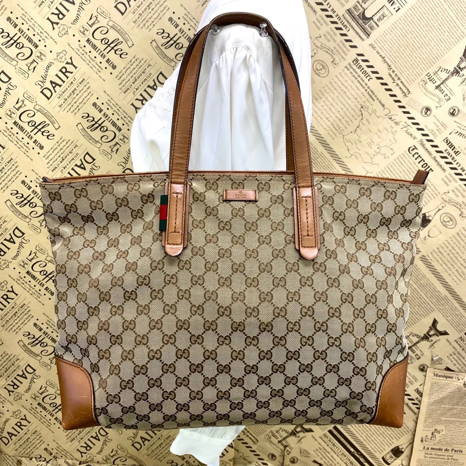 グッチ トートバッグ GGキャンバス シェリー A4 ビジネス 旅行 FZ367