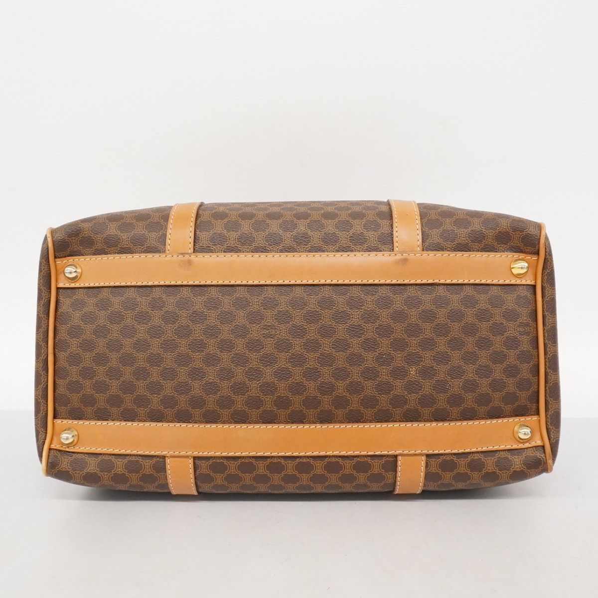 5pd6622】セリーヌ ハンドバッグ マカダム PVC ブラウン ゴールド金具