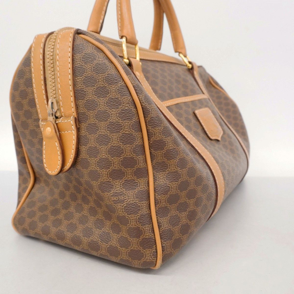 5pd6622】セリーヌ ハンドバッグ マカダム PVC ブラウン ゴールド金具