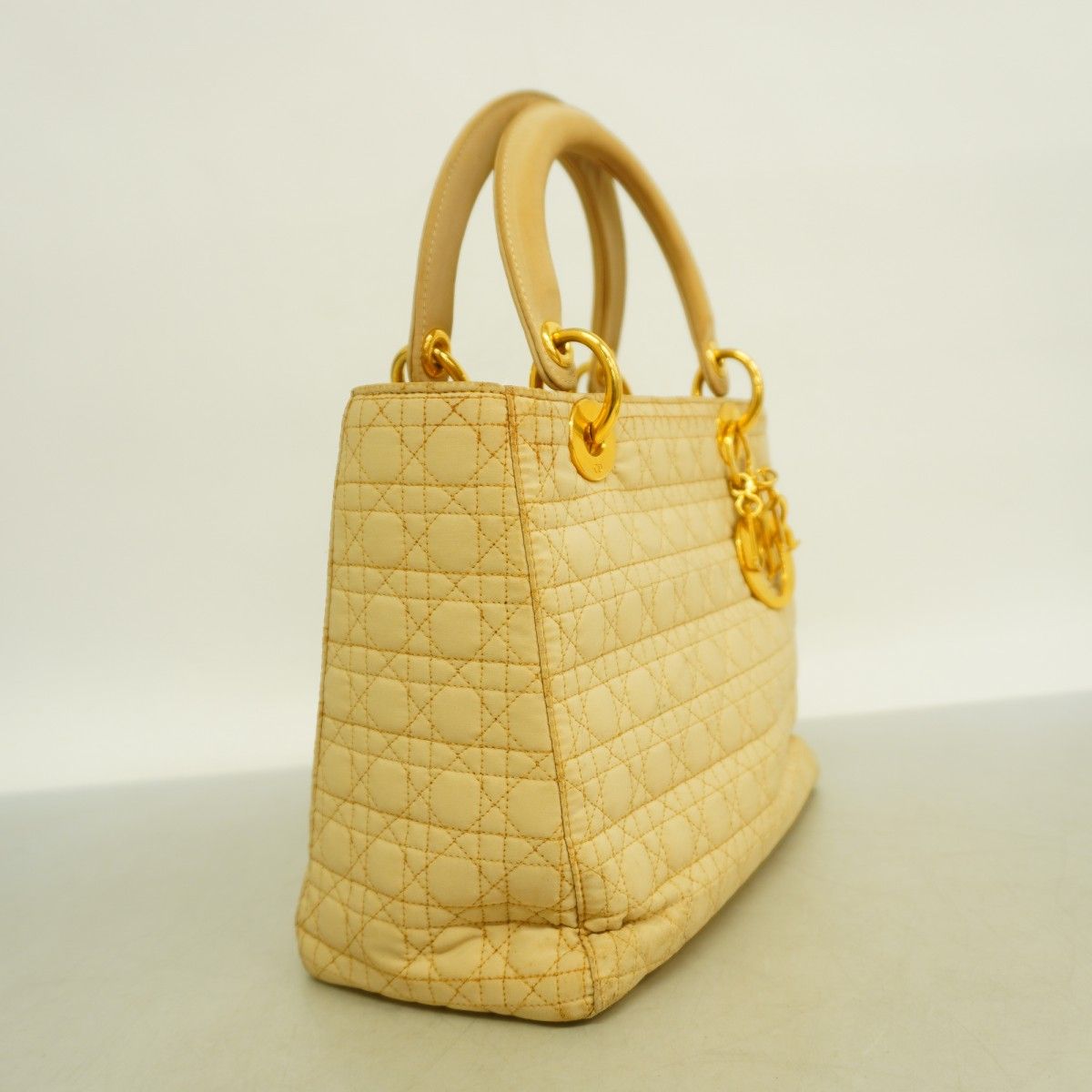 クリスチャンディオール　カナージュ　レディディオール　ハンドバッグ　ゴールド金具 5pd6656-h】クリスチャンディオール ハンドバッグ カナージュ レディ