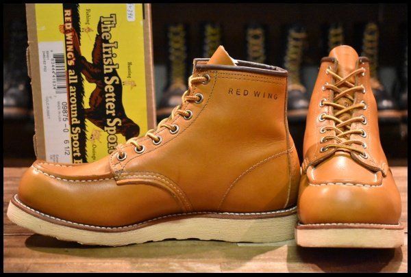 6.5 E 17年 レッドウィング 9875 アイリッシュセッター ゴールドラセット モックトゥ レースアップ ブーツ redwing FL 396