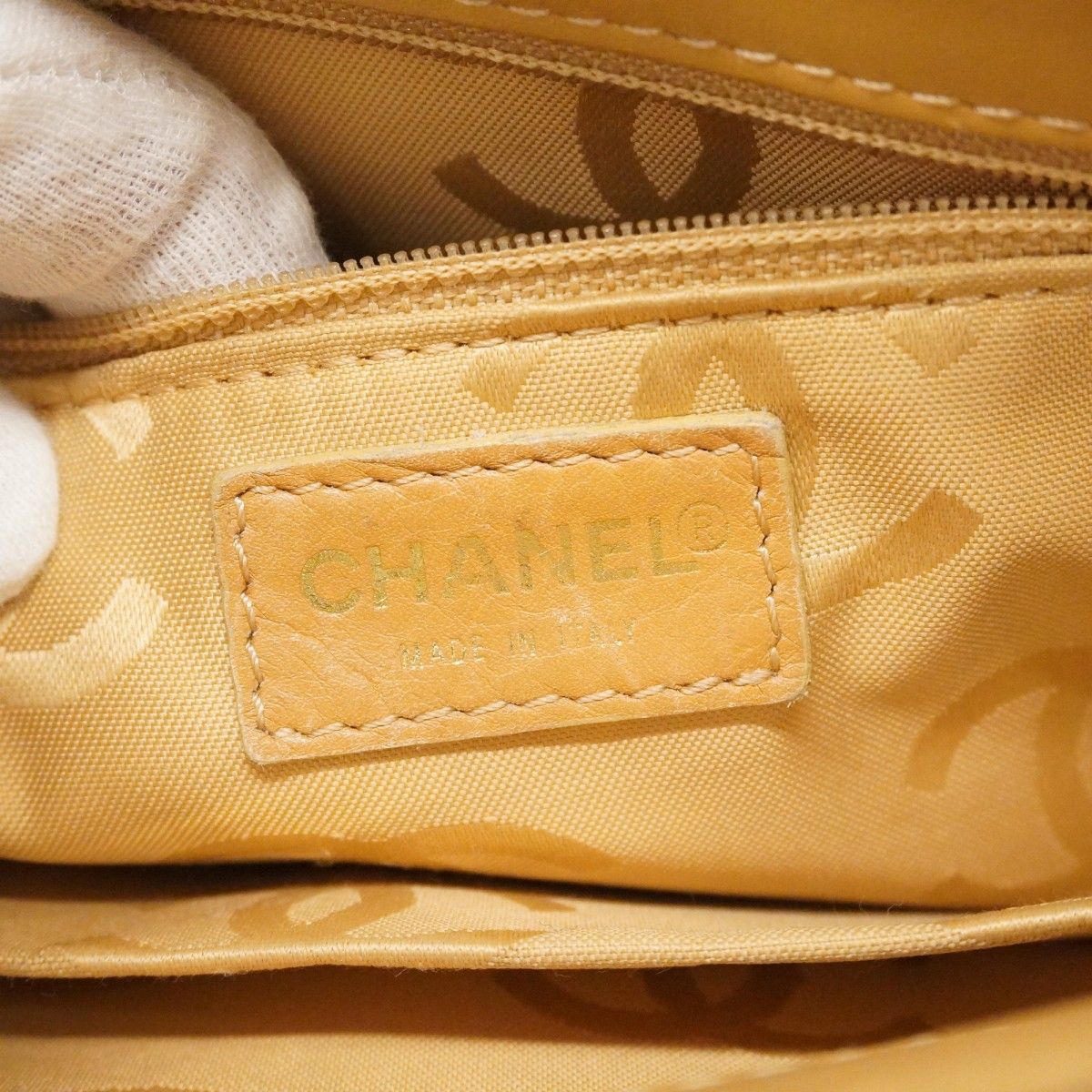 5pe6805-k】シャネル トートバッグ ワイルドステッチ ラムスキン