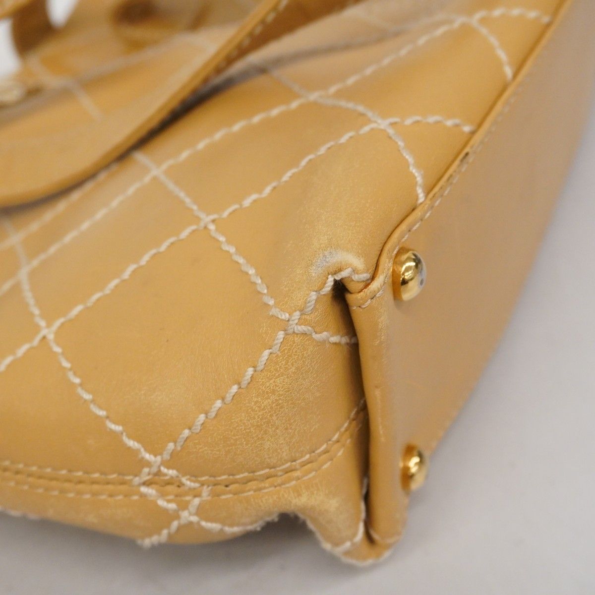 5pe6805-k】シャネル トートバッグ ワイルドステッチ ラムスキン