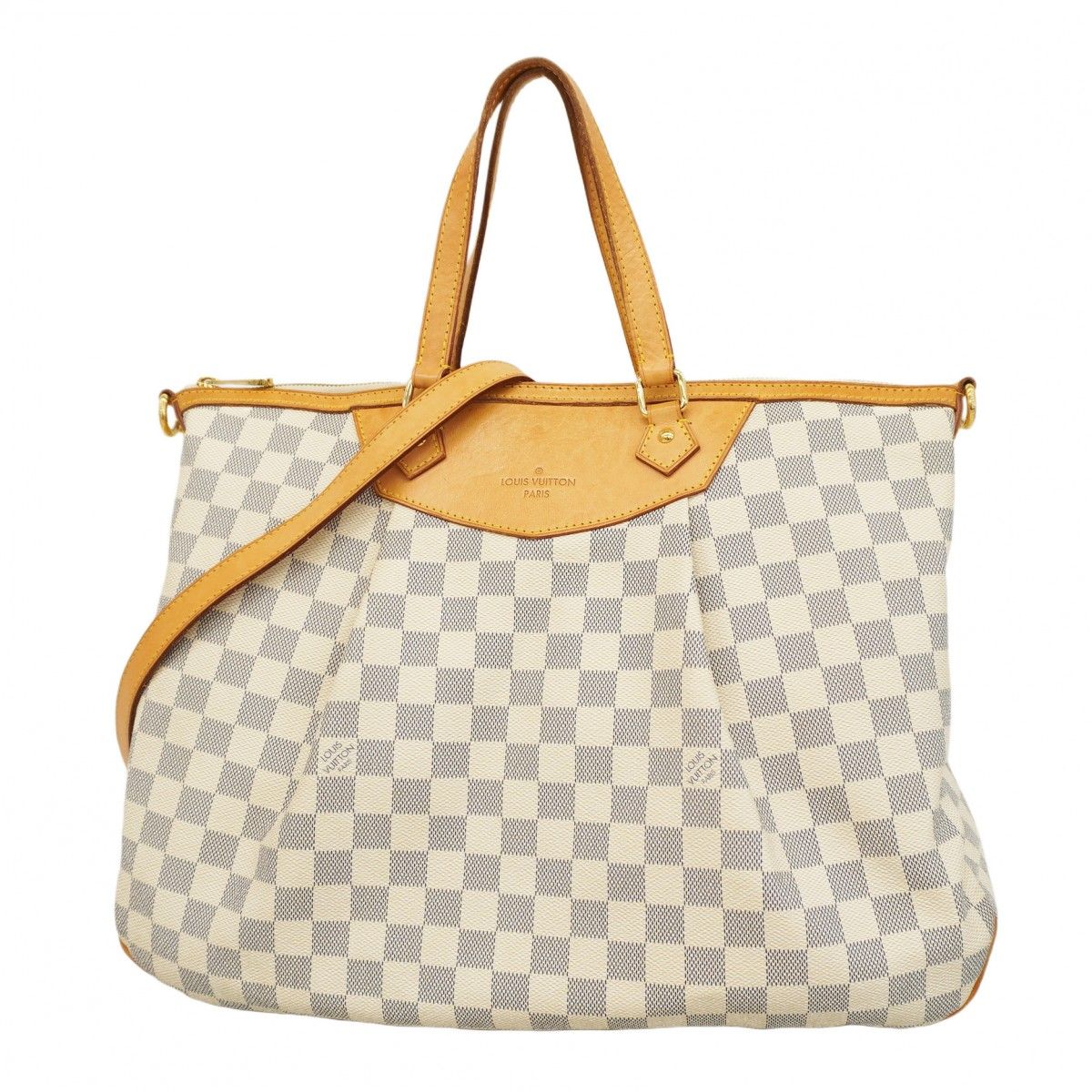 5 pe 6816 k ルイヴィトン ハンドバッグ ダミエ アズール シラクーサGM N 41111 ホワイト 2 wayバッグ レディース