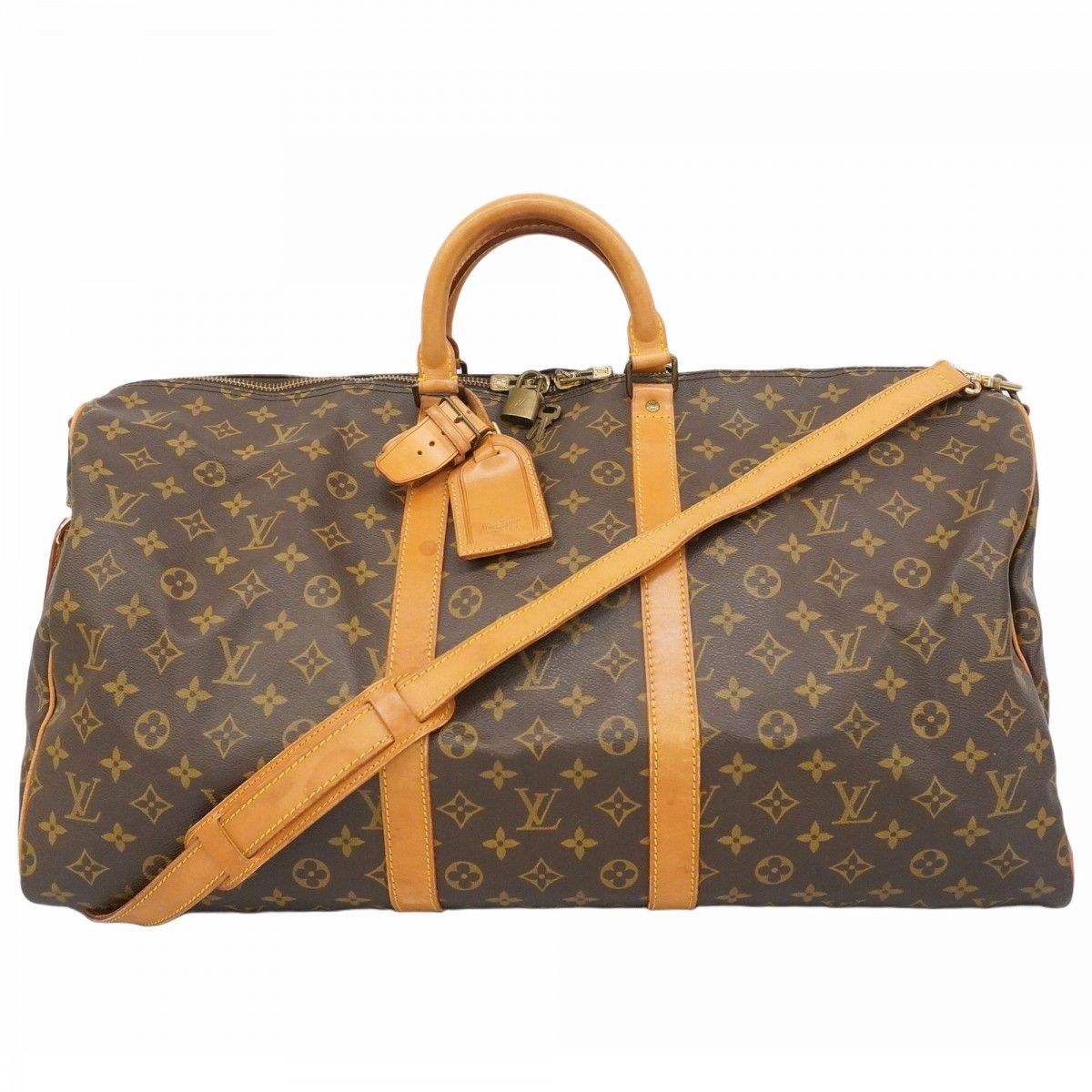 5 pe 6880 ルイヴィトン ボストンバッグ モノグラム キーポルバンドリエール55 M 41414 ブラウン メンズ レディース ユニセックス