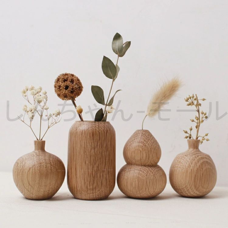 新しい未使用 フラワーベース 木製 ドライフラワーベース ドライ