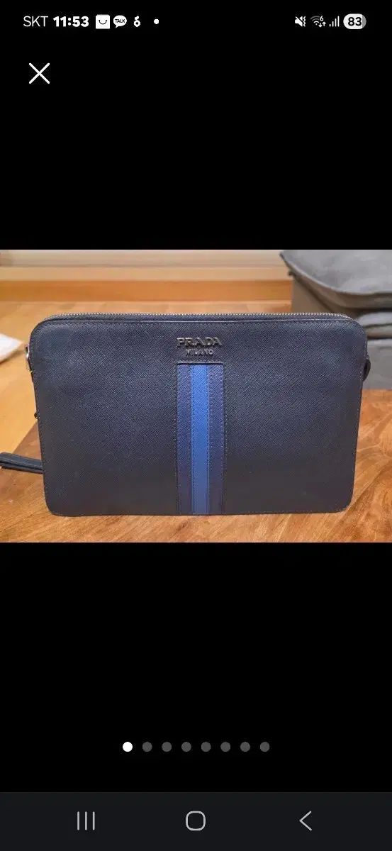 PRADA サフィアーノ クラッチバッグ ネイビー