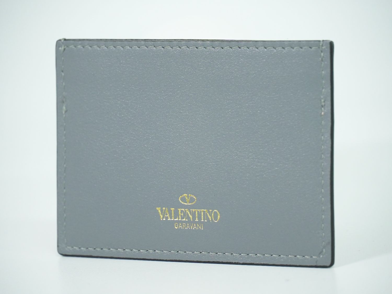 ヴァレンティノ ガラヴァーニ VALENTINO GARAVANI バイカラー カードケース パスケース レザー グレー ピンク 雑貨小物