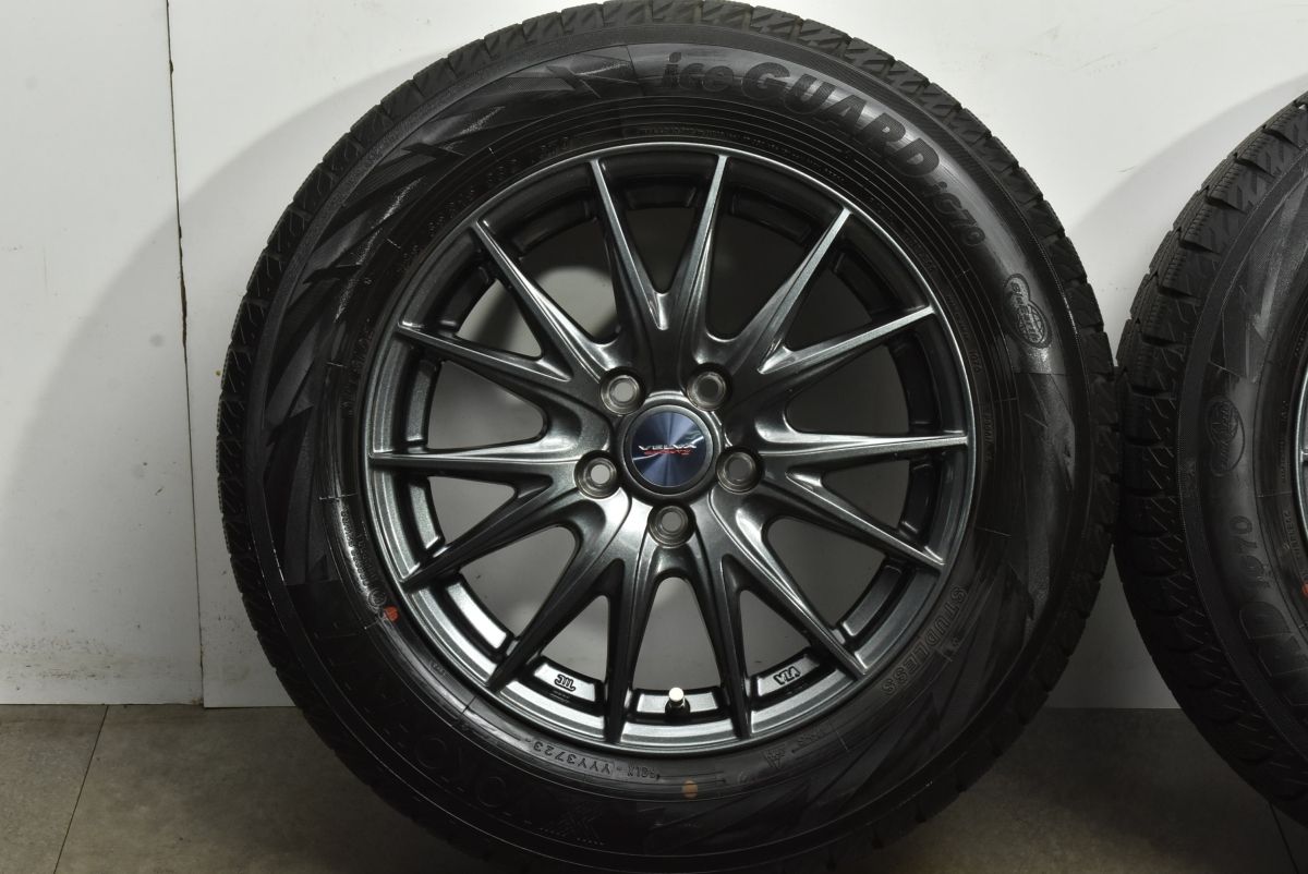  超バリ溝 VELVA 15 in 6 J 43 PCD 100 ヨコハマ アイスガード iG 70 185 65 R プリウス シエンタ アリオン スタッドレス 交換用 15インチ タイヤ ホイールセット