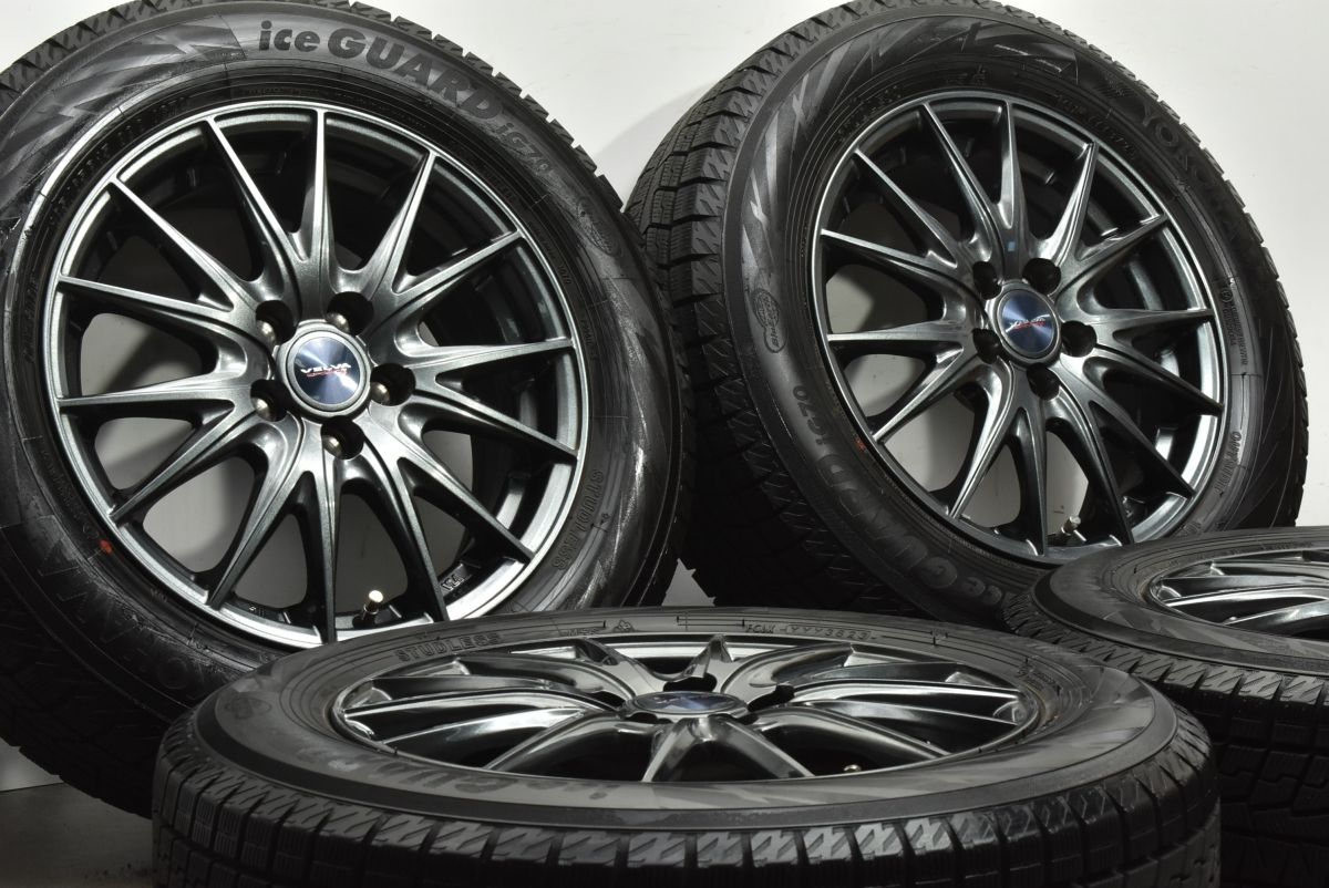 超バリ溝 VELVA 15 in 6 J 43 PCD 100 ヨコハマ アイスガード iG 70 185 65 R プリウス シエンタ アリオン スタッドレス 交換用