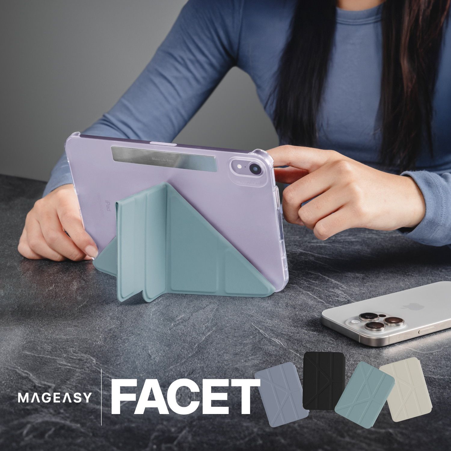 iPad mini 7 mini6 ケース 手帳型 5WAY スタンド付き 保護 カバー 動画視聴 スタンド iPad mini7 2024 iPadmini 6 アイパッドミニ 対応 MagEasy FACET 4,666円