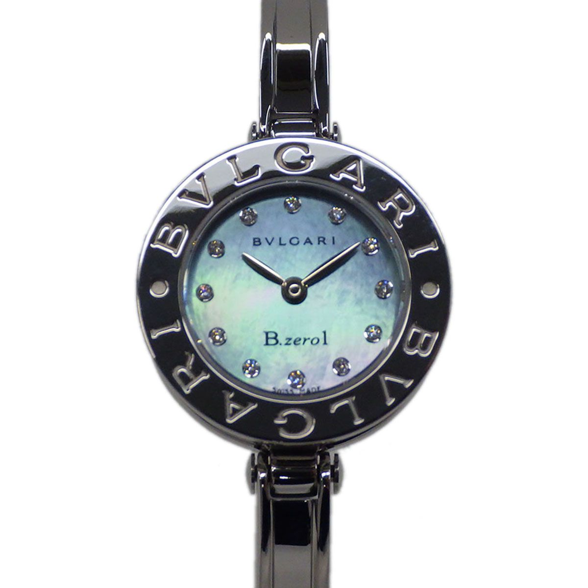 BVLGARI ブルガリ B-ZERO1 バングルウォッチ 12P ダイヤ シェル文字盤