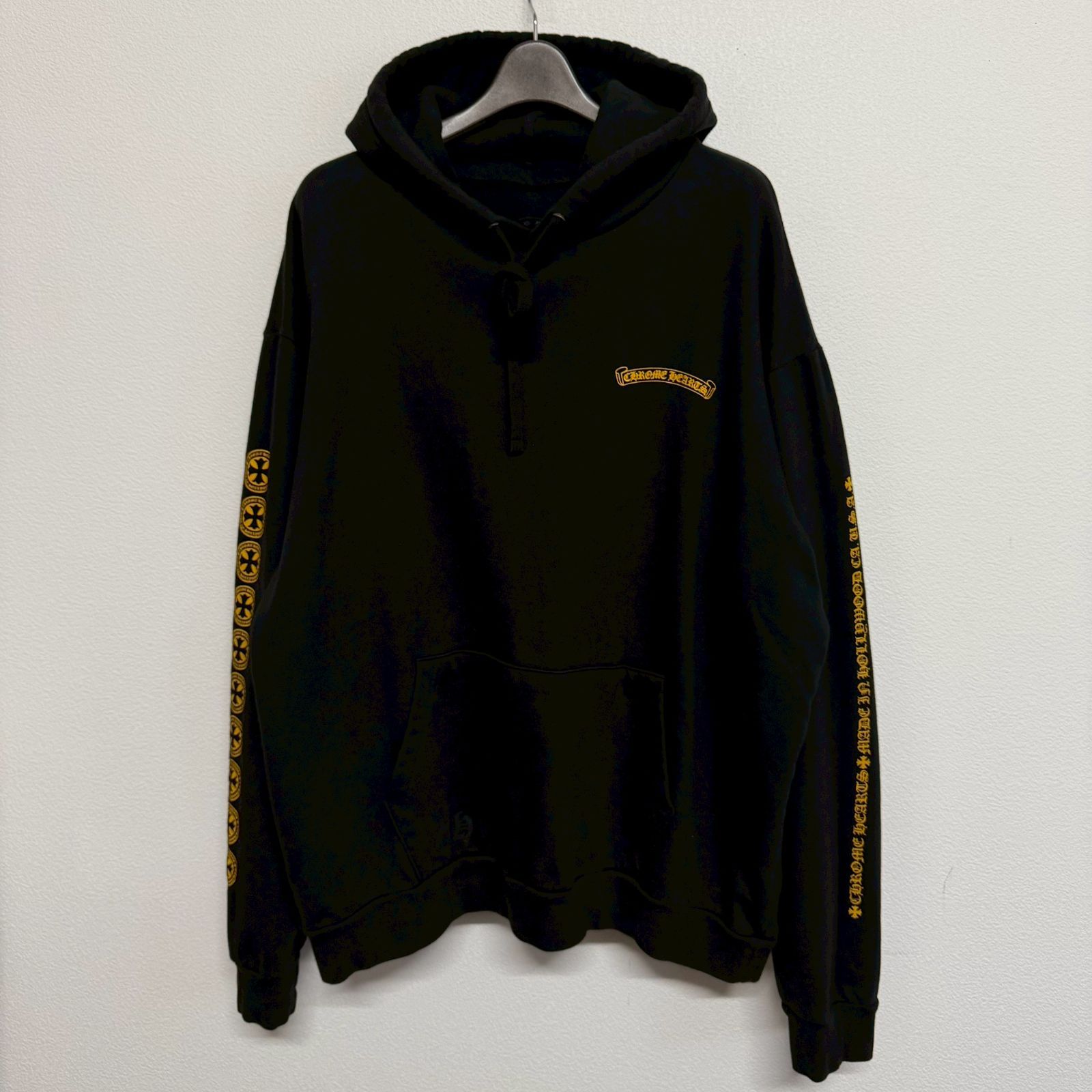 CHROME HEARTS クロムハーツ ロゴ プリント フーディー パーカー 黒