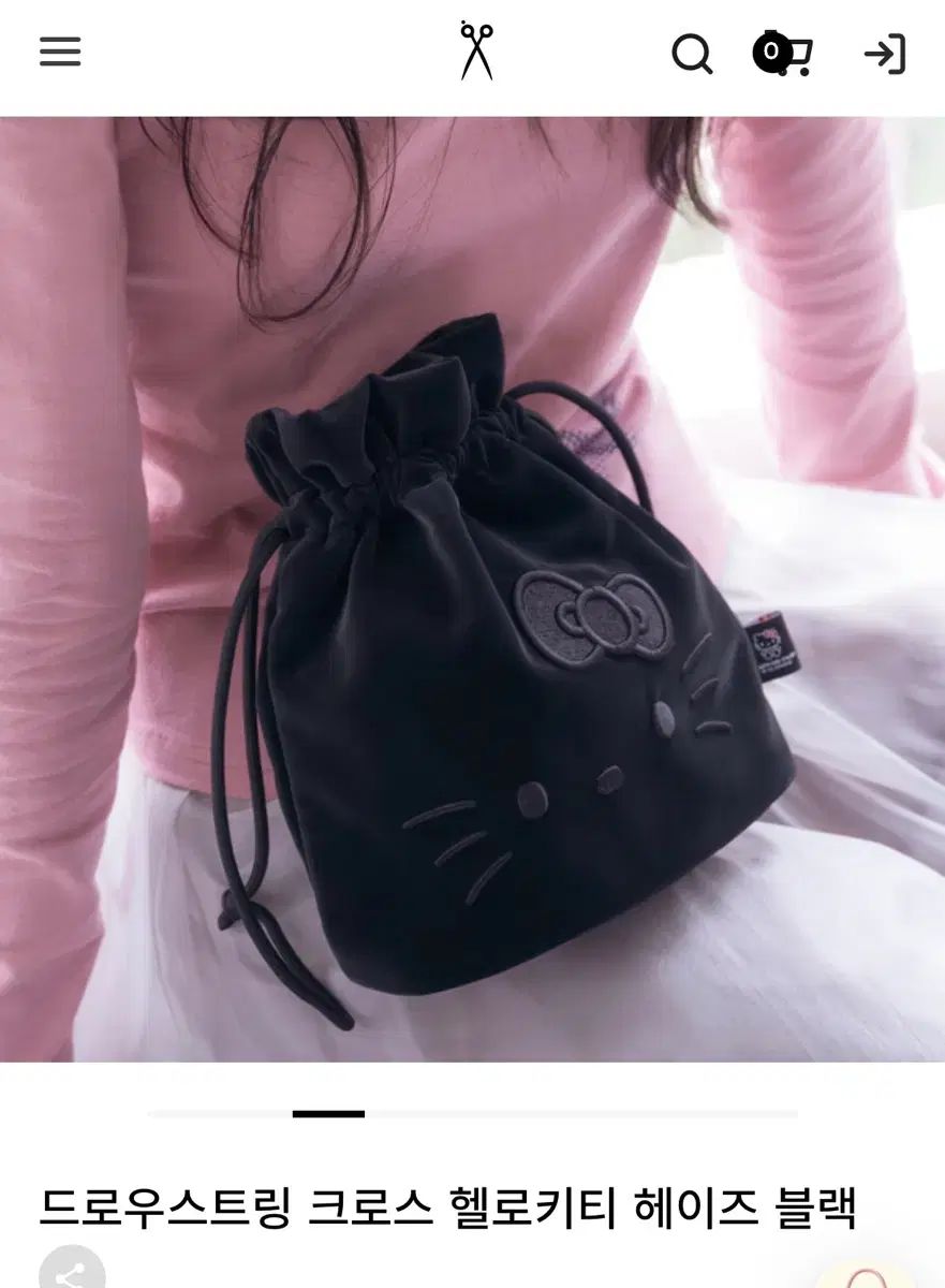 JOSEPH AND STACEY ジョセフアンドステイシー ハローキティ ドローストリング クロスバック ブラック