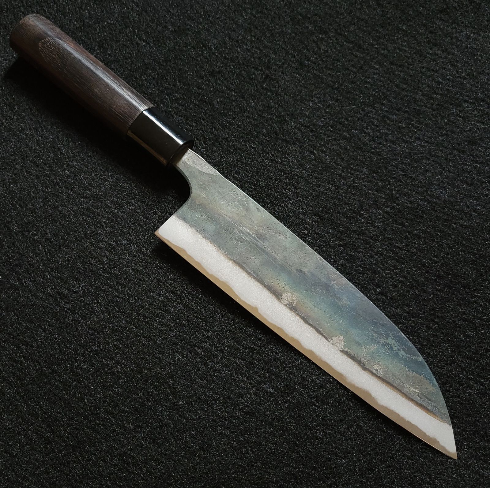 白紙1号 黒打 三徳包丁 180㎜ G1324 焼栗柄 月光作 - メルカリ