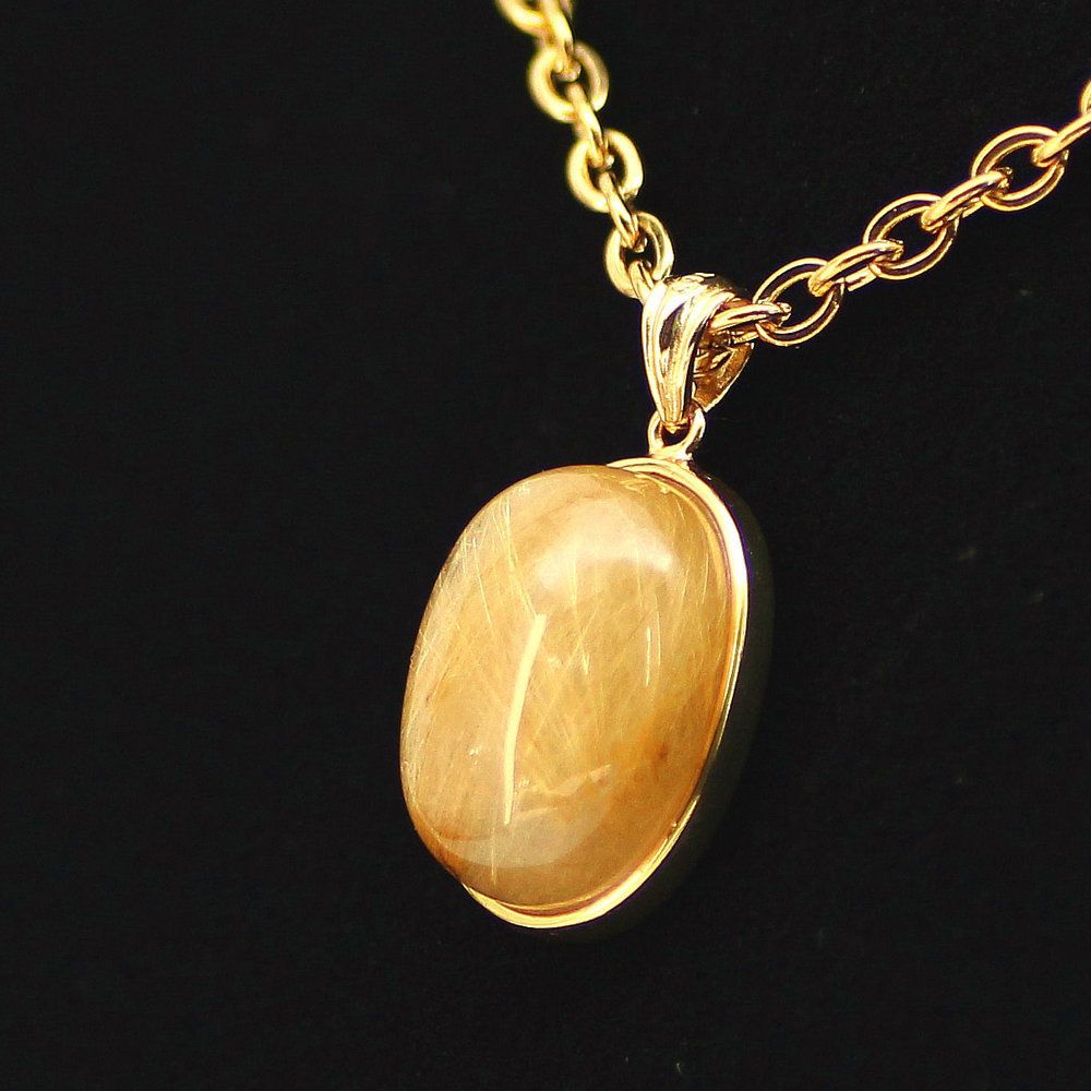 初売りSALE 高級感抜群 ルチルクォーツ ネックレス トップ 約4g