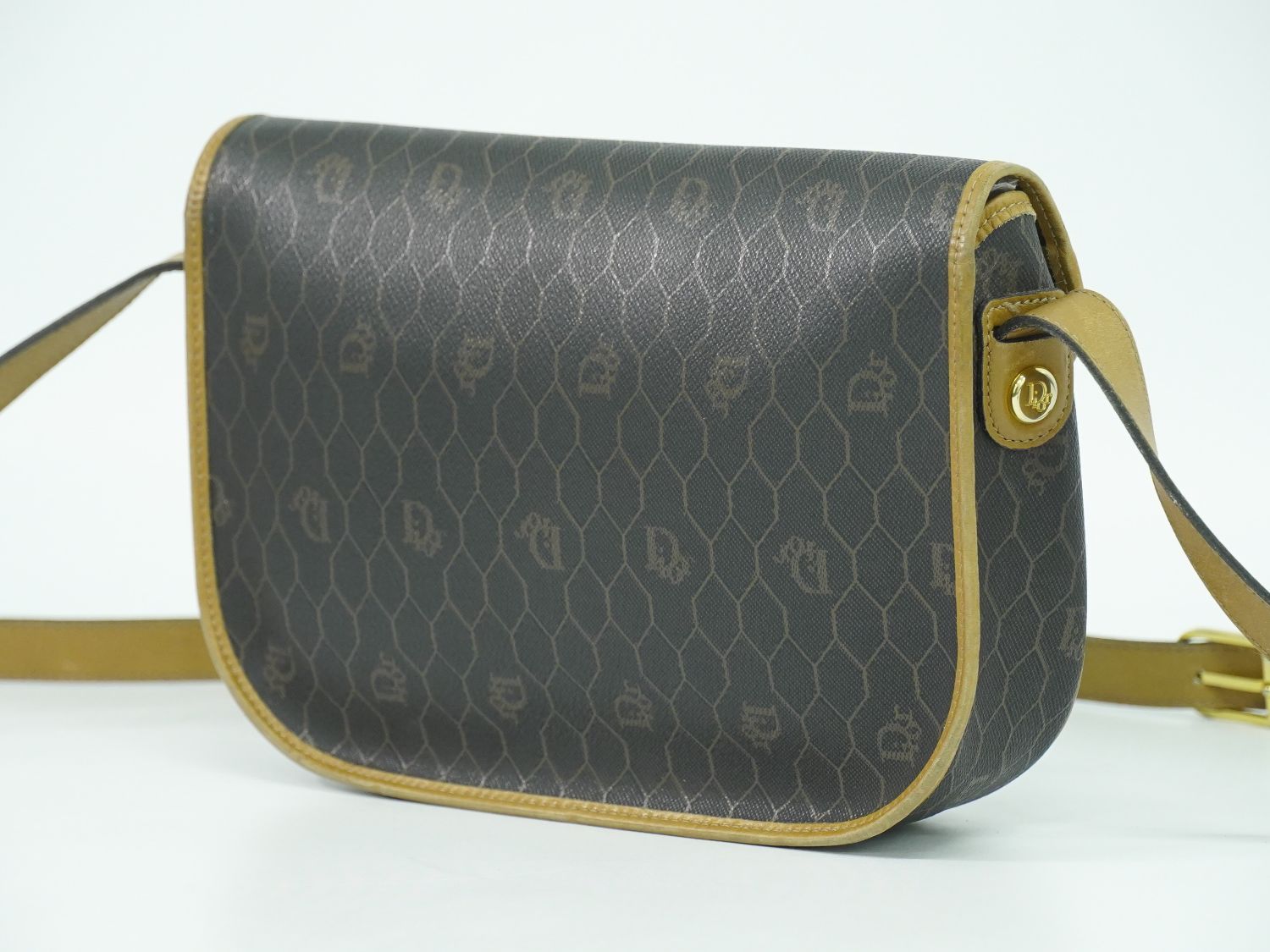 本物 クリスチャン ディオール Christian Dior ハニカム柄 ショルダーバッグ ポシェット PVC ブラック バッグ 中古・ Christian Dior クリスチャンディオール ハニカム柄 ショルダーバッグ
