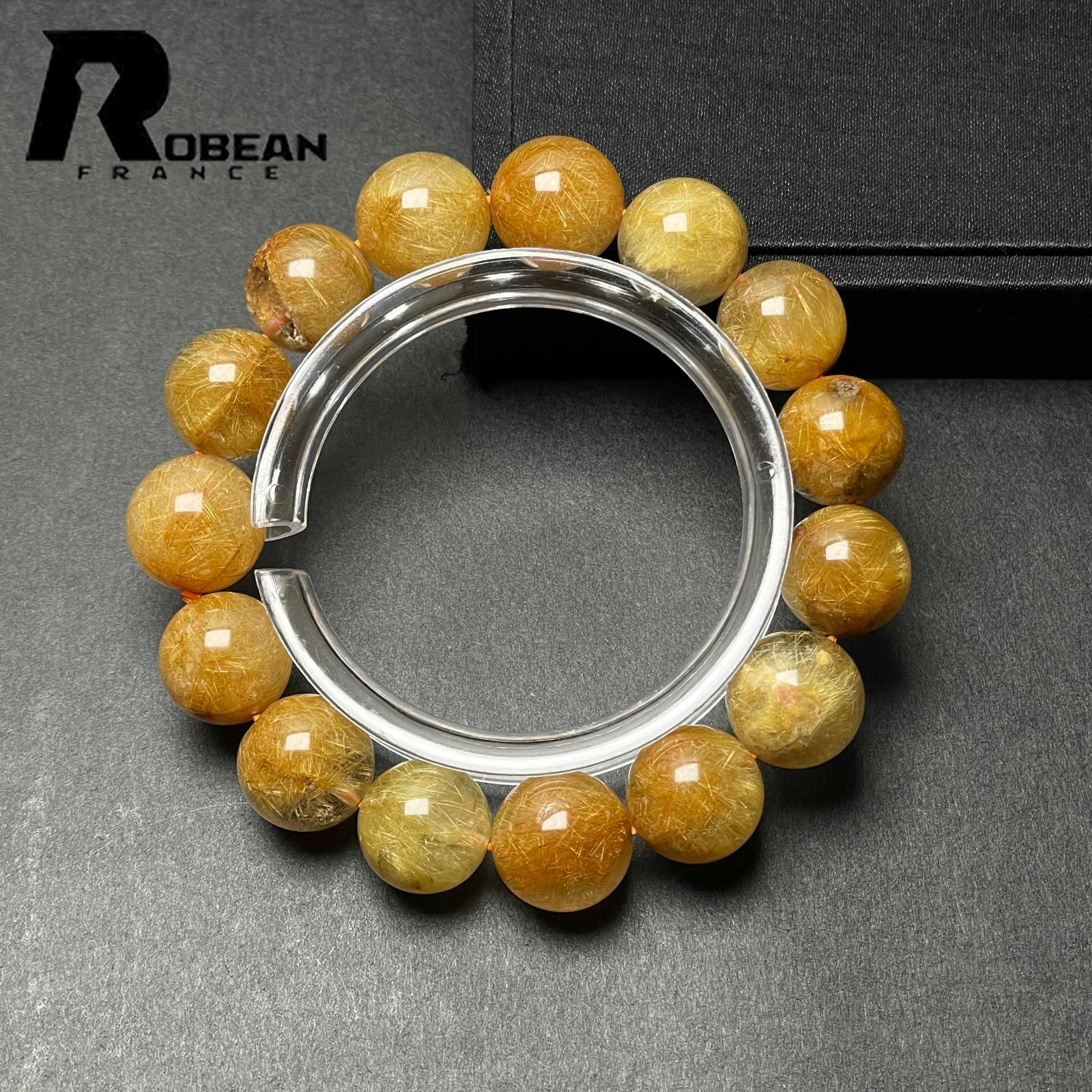 一点限り】EU製☆ROBEAN・ビーナスルチルクォーツ☆ブレス