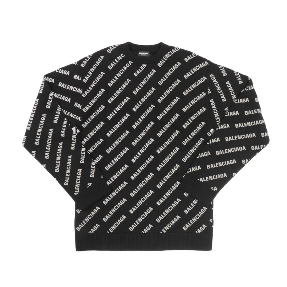 BALENCIAGA バレンシアガ オールオーバー ロゴ プリント クルー BALENCIAGA バレンシアガ オールオーバー ロゴ プリント クルー