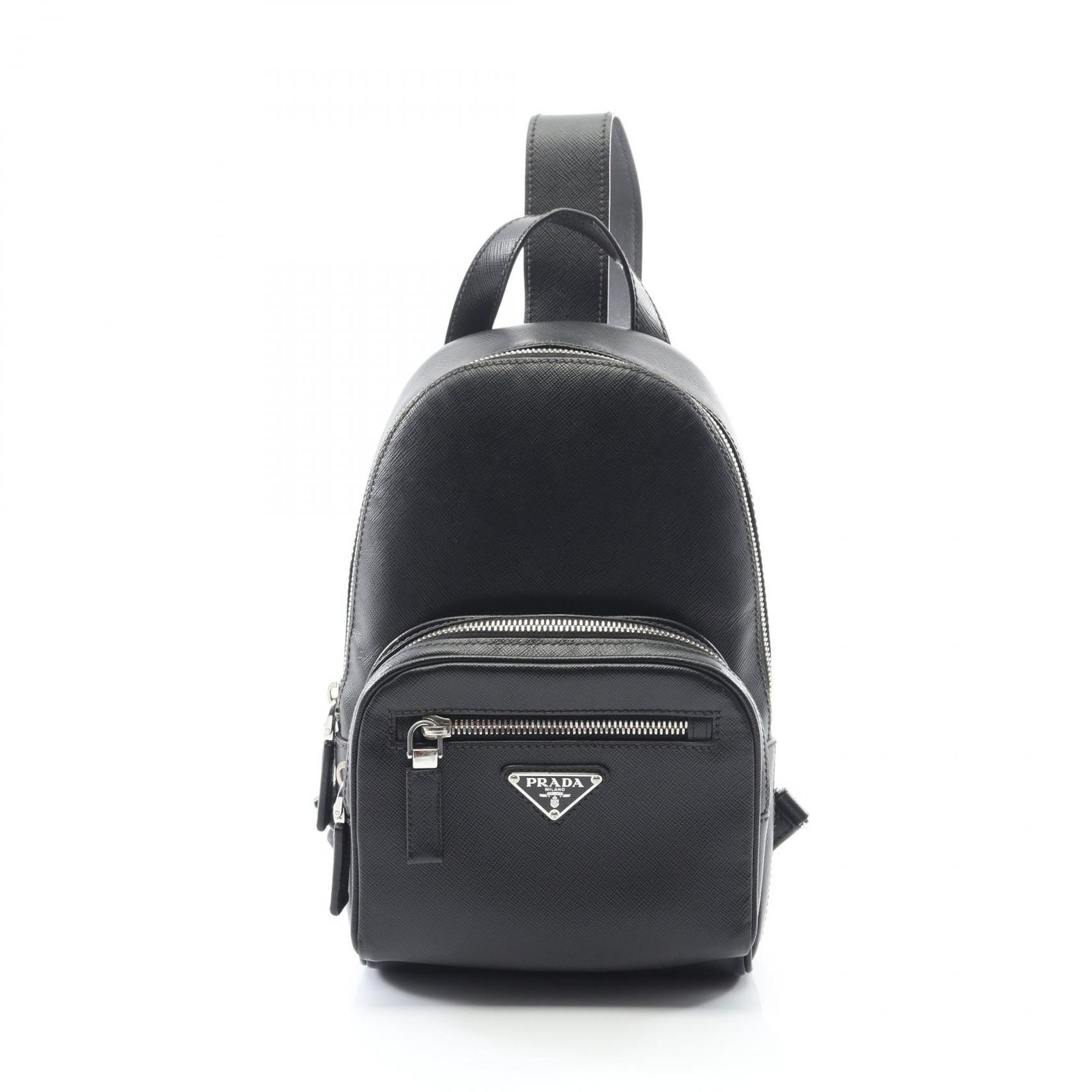 プラダ PRADA ウエストバッグ ボディバッグ トライアングルロゴ ブラック サフィアーノレザー メンズ A