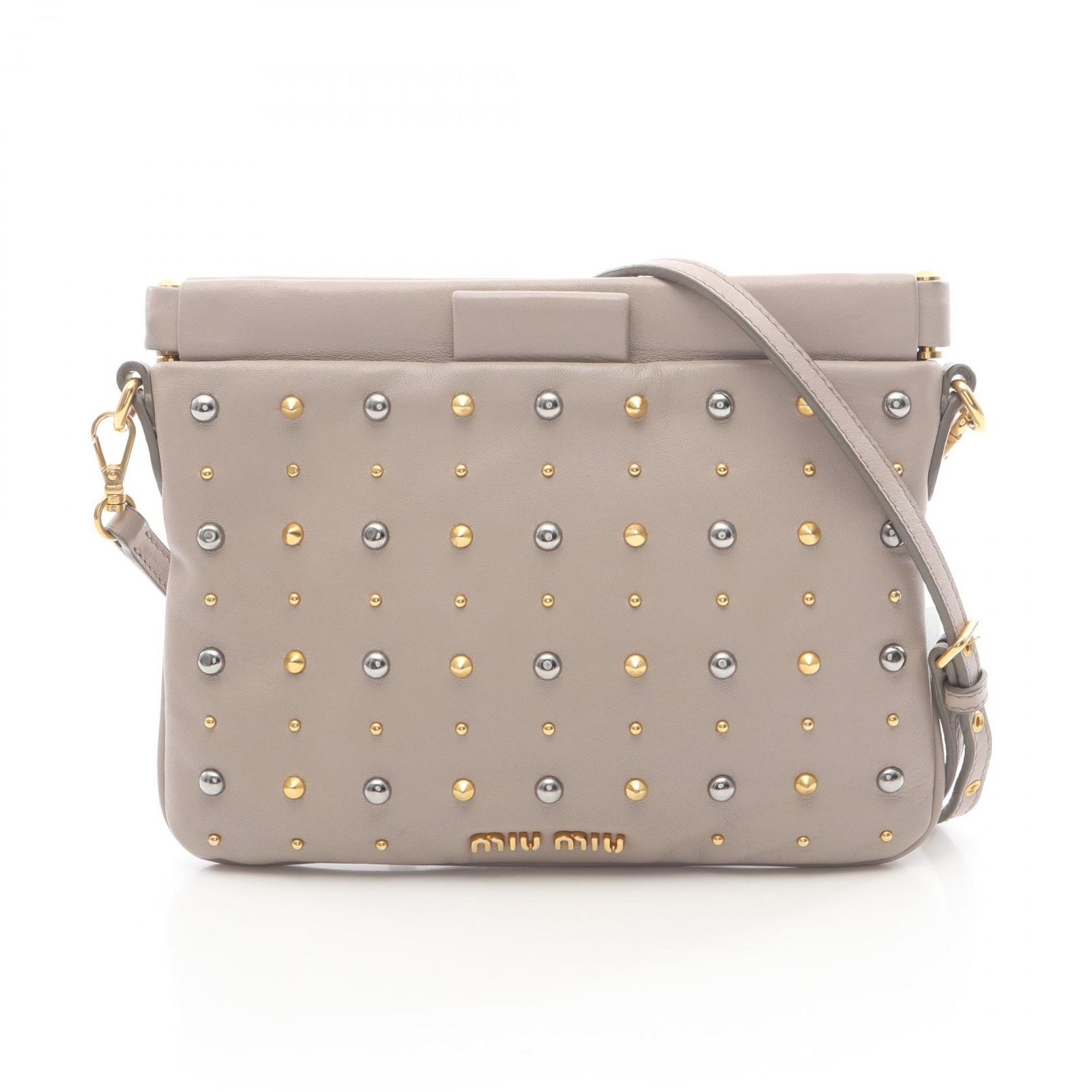 希少モデル❗️】miumiu スタッズ レザー ショルダーバッグ チェーン 