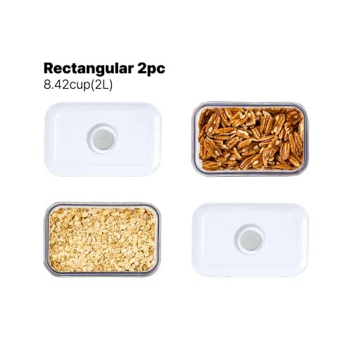 VAKUEN ム真空保存容器 ミディアム セット BPAフリー バルブで便利開閉 漏れ防止 真空シールストレージ ? 非真空保存の容器よりも最大5倍長く食品を新鮮に保存 OT m