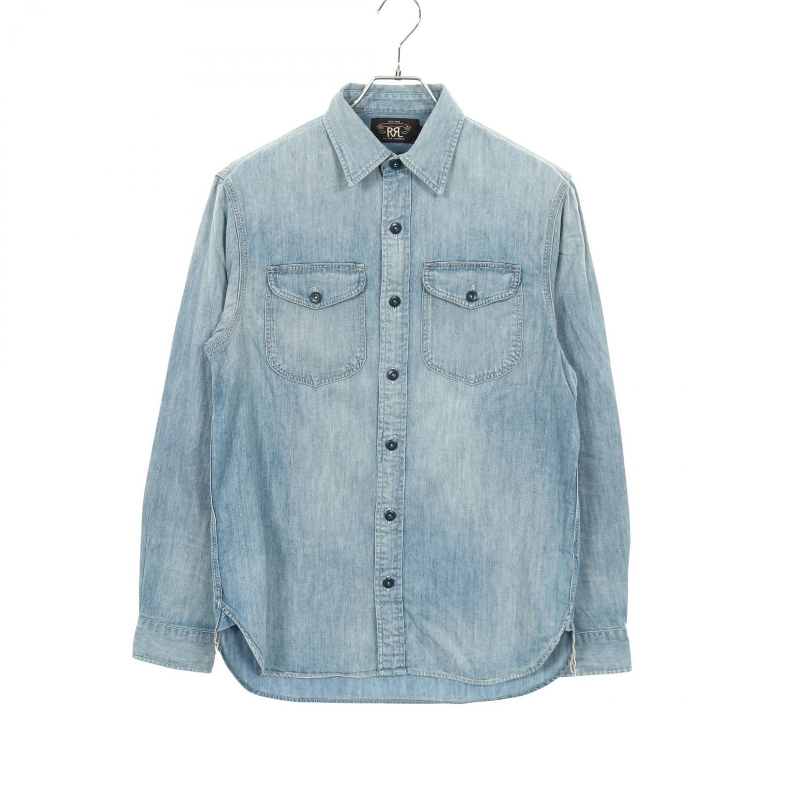 ダブルアールエル RRL ライトブルー コットン デニム シャツ メンズ A