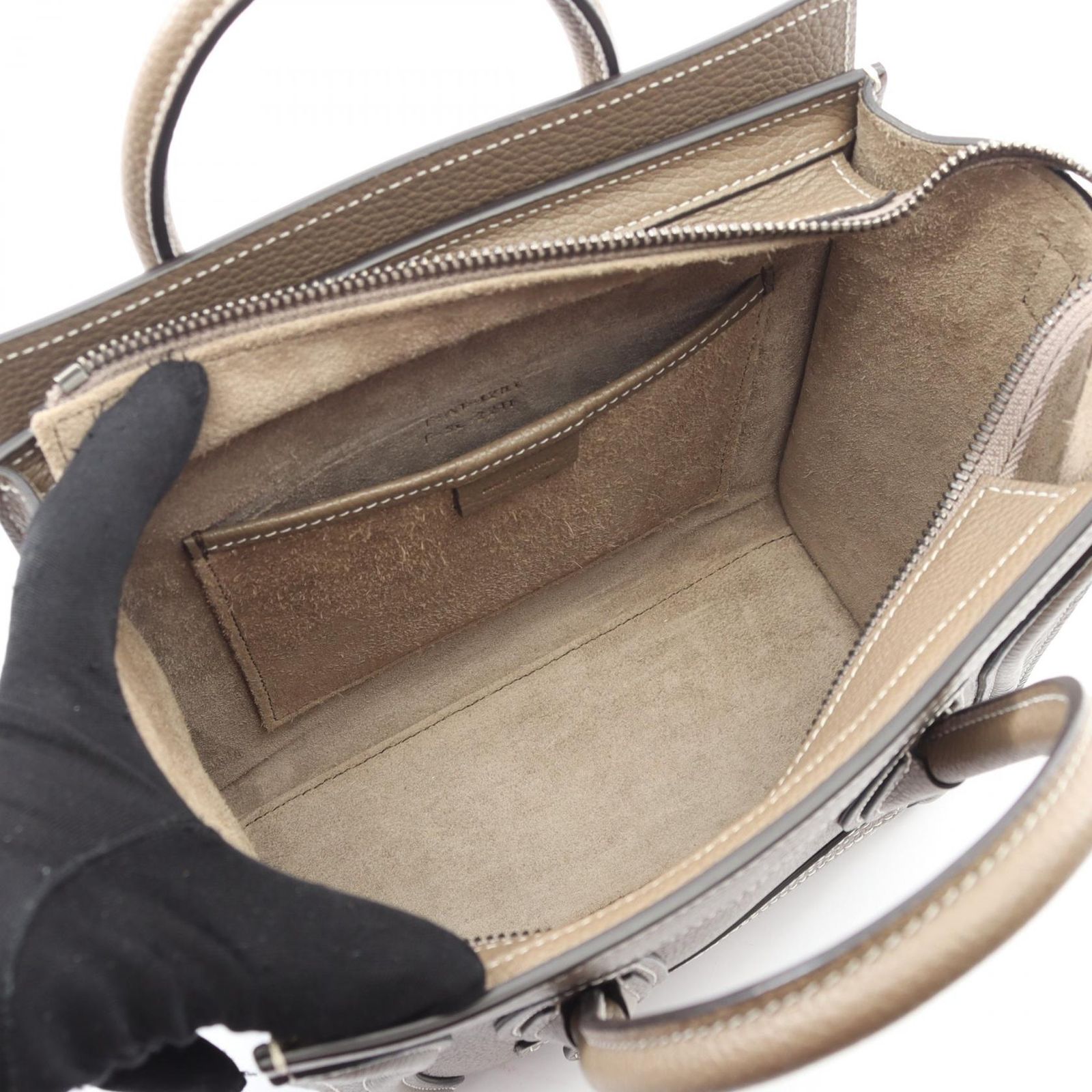 セリーヌ CELINE ハンドバッグ ラゲージ ナノショッパー グレージュ