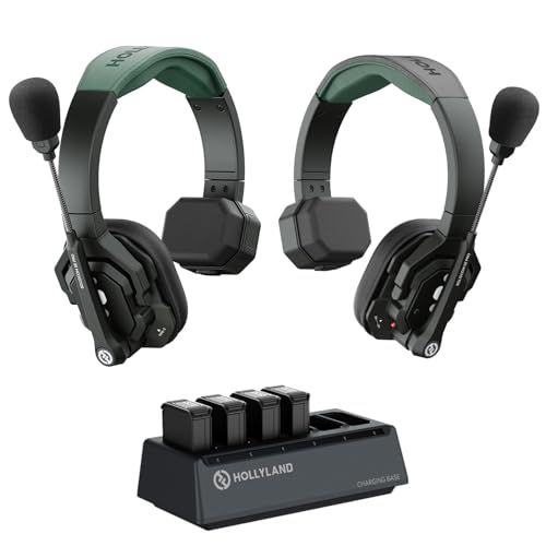 Hollyland Solidcom SE Pro-2 S ワイヤレスインカム 2台セット 1.9 G 全二重無線インターホン ヘッドセットシステム ENCノイズキャンセリング 水や風に強い耐性 イヤホン使用 400ｍ伝送距離 最大通話人数11人 小規