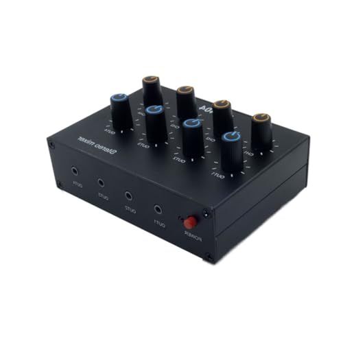 3 5 mm オーディオ ミキサー 4チャンネルステレオ デュアルチャンネルAUXミ キサー 4つの入力と出力それぞれに個別のボリュームコントロール スタジオやステージパフォーマンスに最適なプロフェッショナルオーディオミキサー