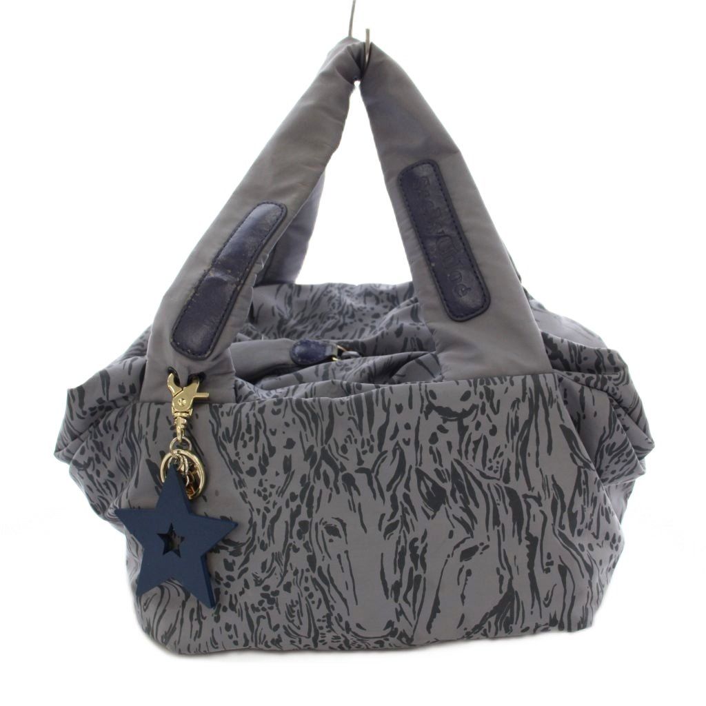 【中古】シーバイクロエ SEE BY CHLOE ジョイライダー ハンドバッグ 総柄 ハリネズミ チャーム グレー レディース シーバイクロエ SEE BY CHLOE ジョイライダー ハンドバッグ ナイロン