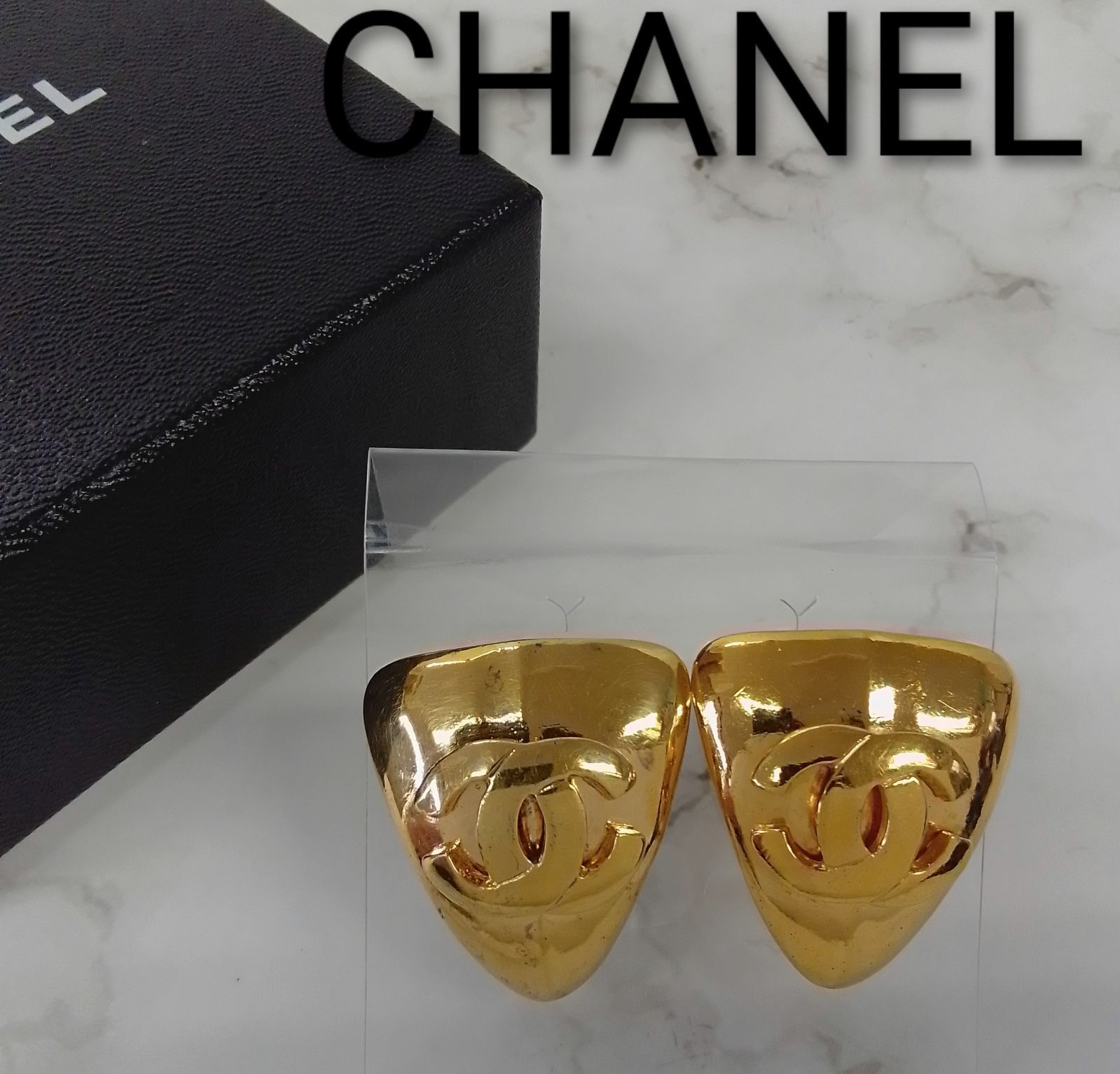 AQE 17 シャネル ココマークイヤリング き プレート付き