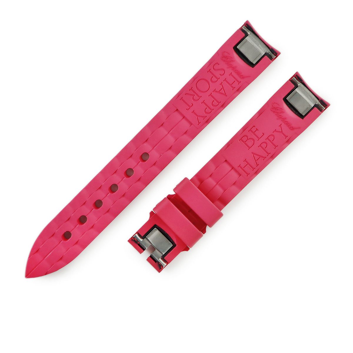 ショパール CHOPARD 腕時計パーツ ハッピースポーツ用 ラバーバンド ラバー ピンク ♥ 替え ベルト ストラップ 15ｍｍ