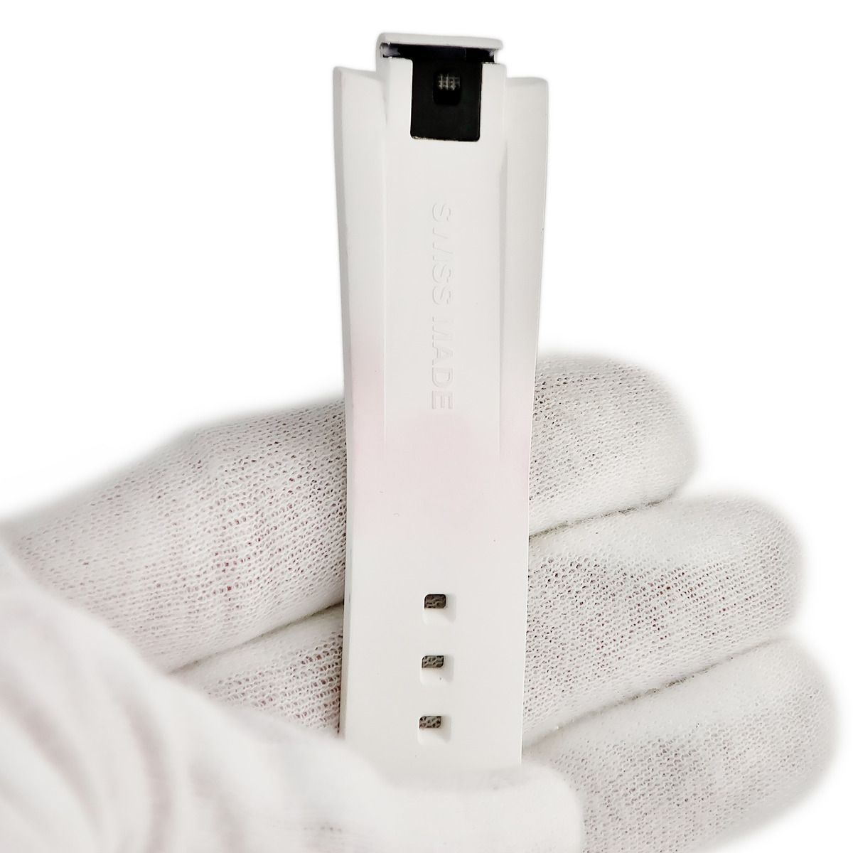  ルイヴィトン LOUIS VUITTON 腕時計パーツ タンブール用 ラバーバンド ラバー ステンレススチール ホワイト ワンタッチ 替え ベルト SS製尾錠付き モノグラム 21 mm 白 ラバーベルト 時計