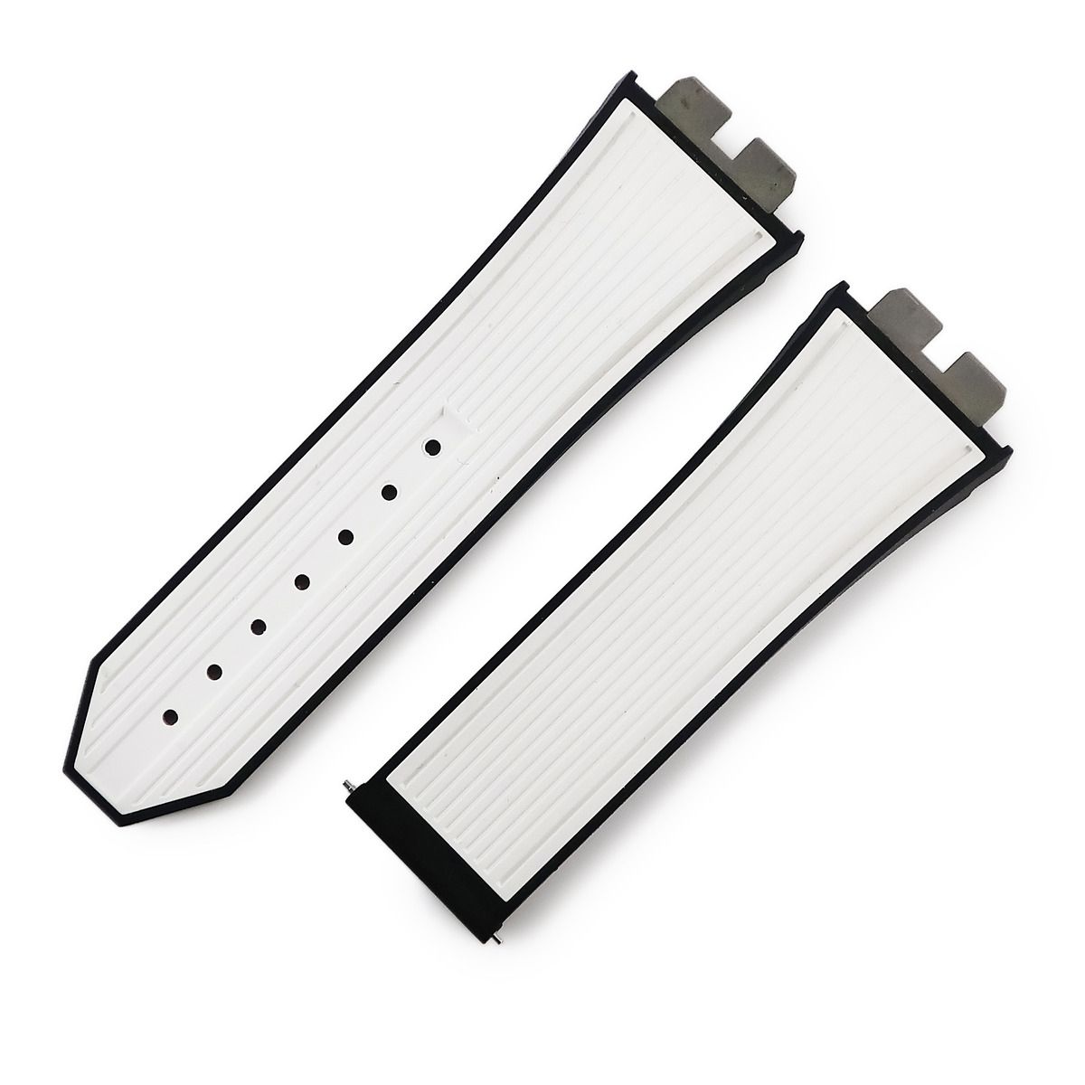 ウブロ HUBLOT 腕時計パーツ ビックバン ウニコ 411用 ラバーバンド ラバー ホワイト ブラック 替え ベルト ストラップ 27 mm 白