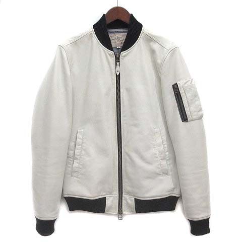 アヴィレックス AVIREX ラムレザー MA 1 フライト ジャケット ブルゾン オフホワイト 白 M 6151075