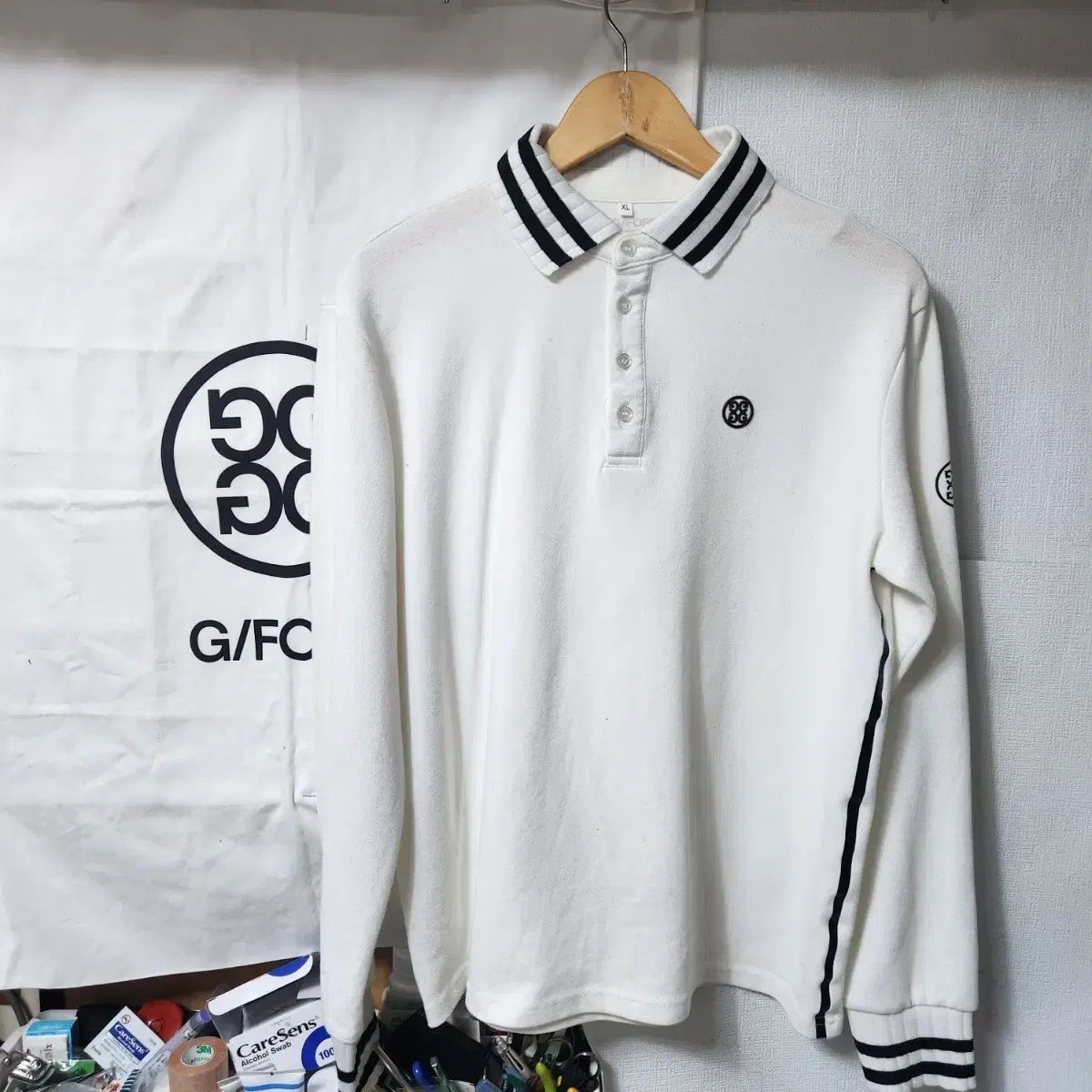 G FORE(ジーフォア) 白 長袖 ポロTシャツ XL - メルカリ