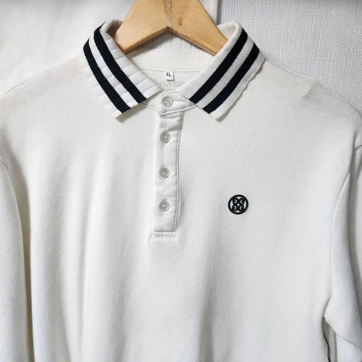 G FORE(ジーフォア) 白 長袖 ポロTシャツ XL - メルカリ