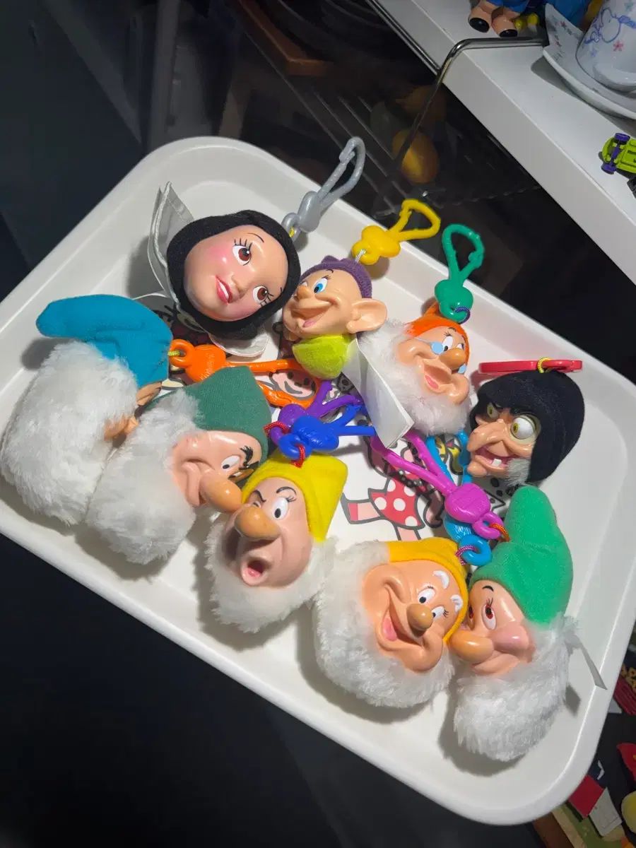 ディズニー白雪姫と七人のこびとぬいぐるみキーホルダーセット