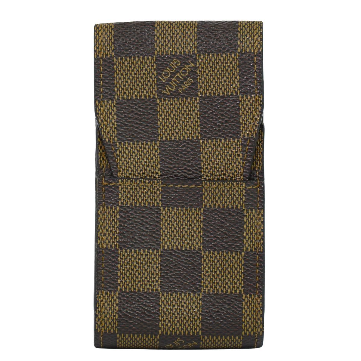 本物 ルイヴィトン LOUIS VUITTON LV エテュイ シガレット ダミエ エベヌ シガレットケース ポーチ ブラウン N63024 雑貨小物 中古