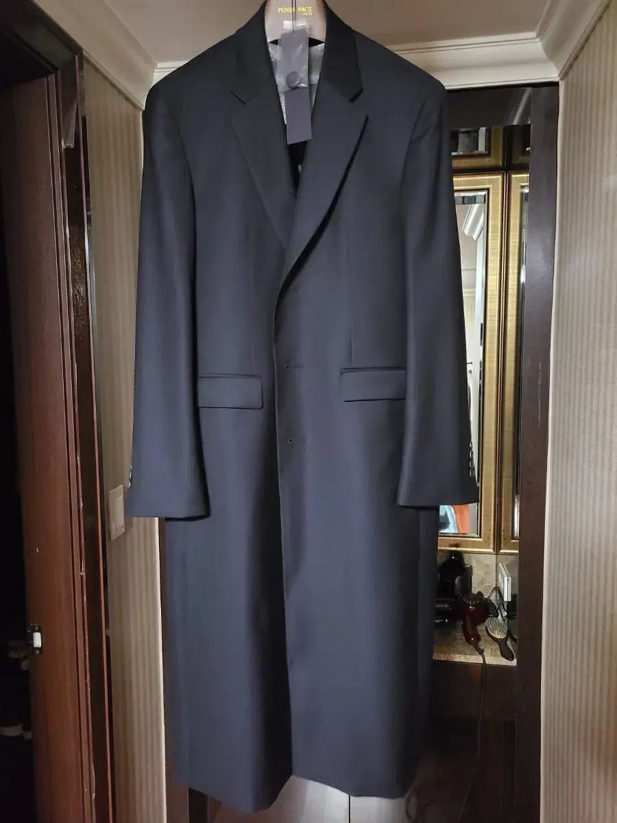 ポーカーフェイス ロング ブレーザー ロングコート 季節の変わり目 ダークネイビー 48 サイズ