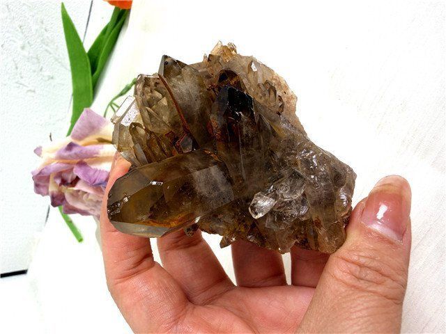 AAA級【魔除け】◇天然スモーキークォーツクラスターYT7D6/38D50A