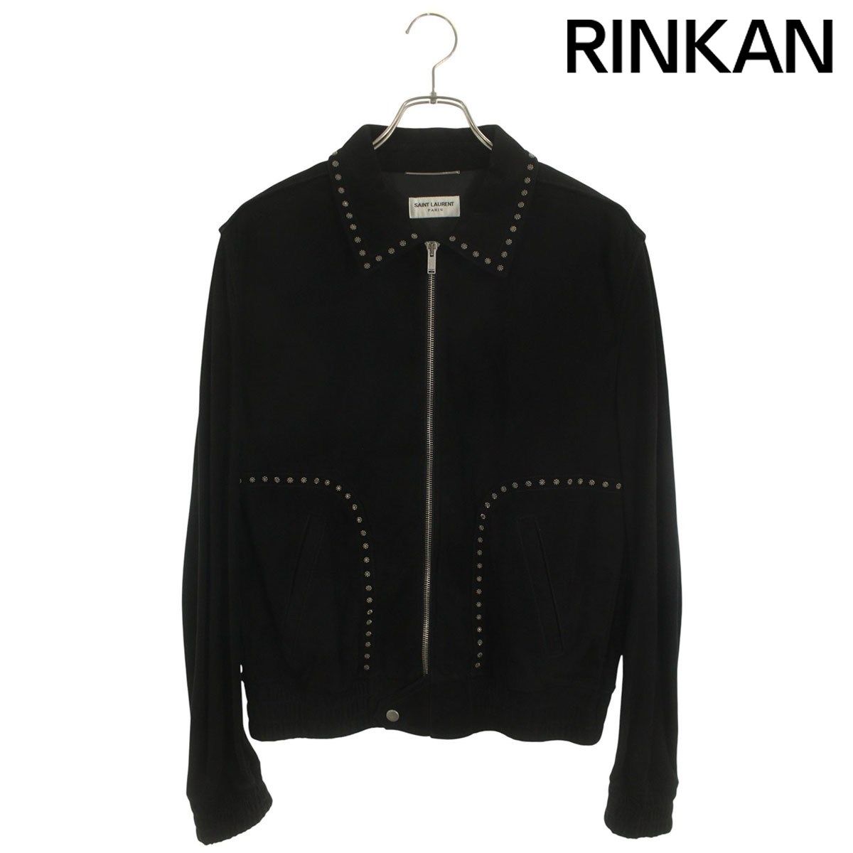 サンローランパリ 605127 YC 2 NZ スタッズ装飾スエードレザージャケット メンズ 54 12 28～1 6 発送 問い合わせ遅延
