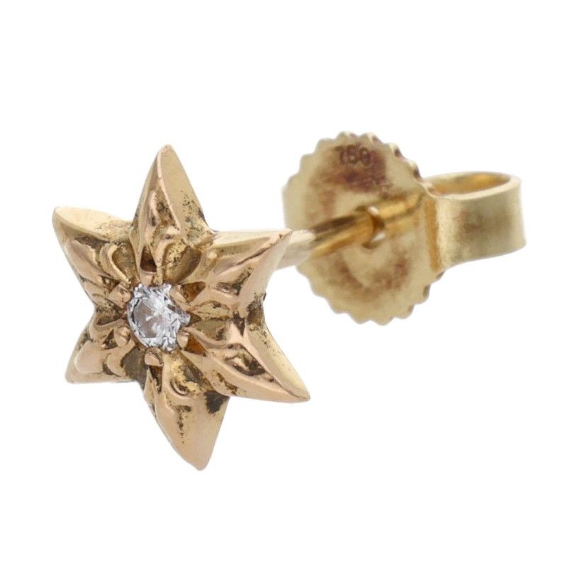 クロムハーツ 22 K CO STAR DMND スタースタッド 1ダイヤ ゴールドピアス メンズ 12 28～1 6 発送 問い合わせ遅延