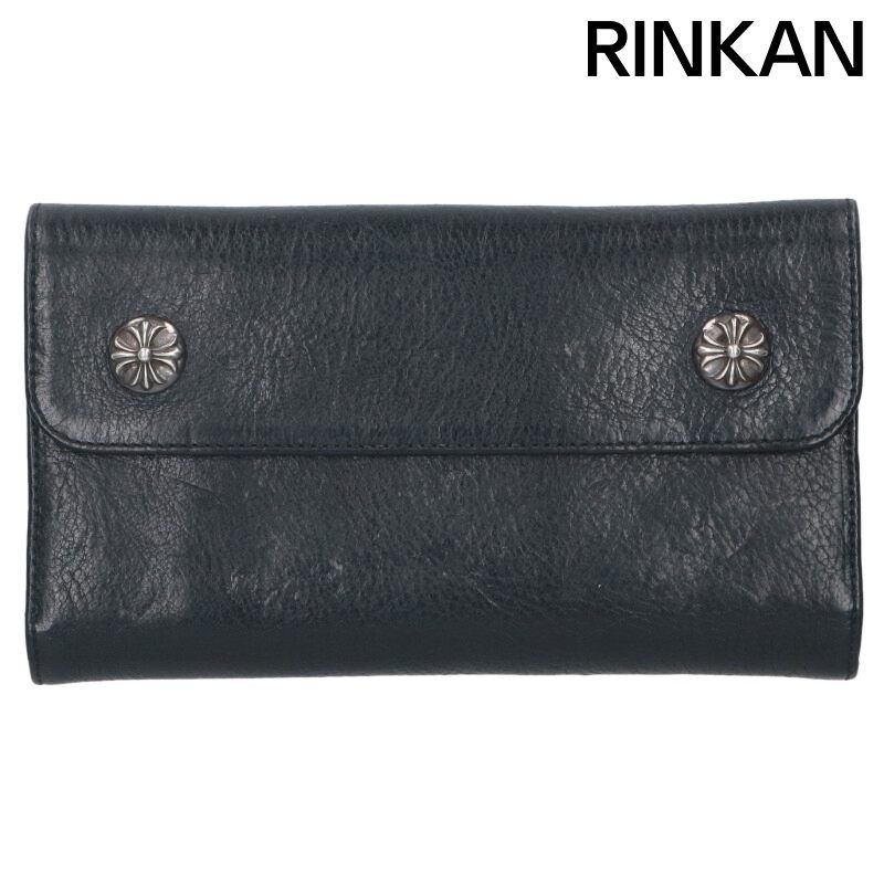 クロムハーツ WAVE CROSS BALL ウェーブ クロスボールボタンレザーウォレット財布 メンズ 12 28～1 6 発送 問い合わせ遅延