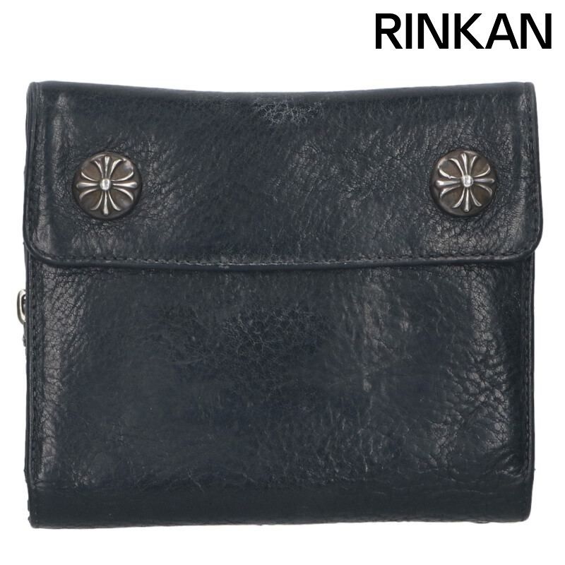 クロムハーツ BIG SPOON ビッグスプーン クロスボタンレザー財布 メンズ 12 28～1 6 発送 問い合わせ遅延